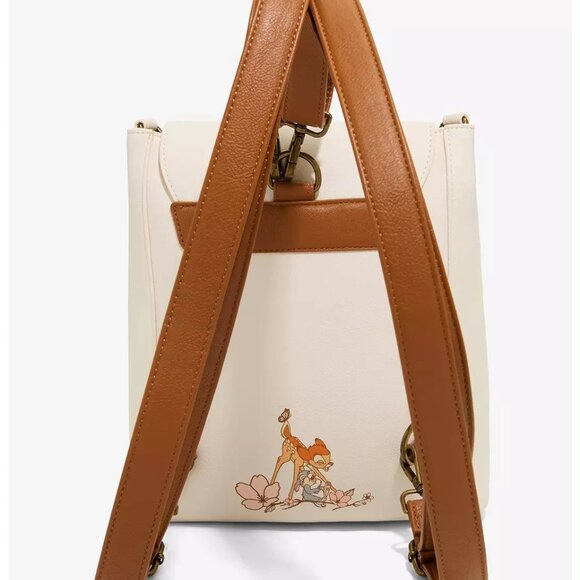Loungefly Disney Bambi Mini Backpack Thumper Cherry Blossoms Flap Bag New - Picture 3 of 5